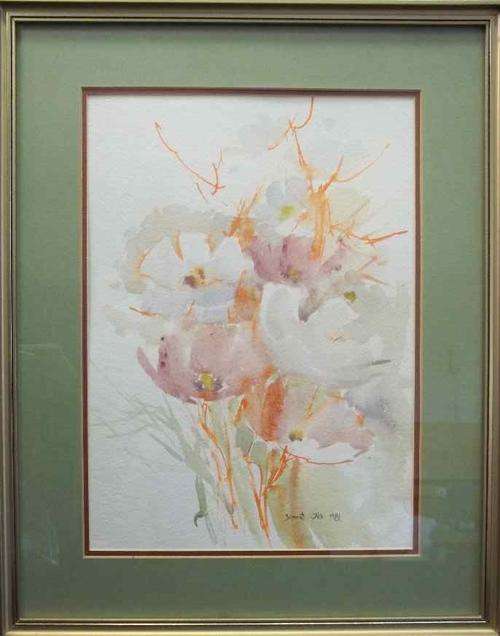 Lovely Sonnett Olls Original Watercolour Framed Behind Glass - 39cm/49cm