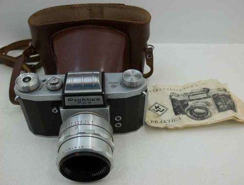 Vintage Praktica F.X 3 Camera With Carl Zeiss Jena T 1:2,8 f=50 Lens, Case + Instructions