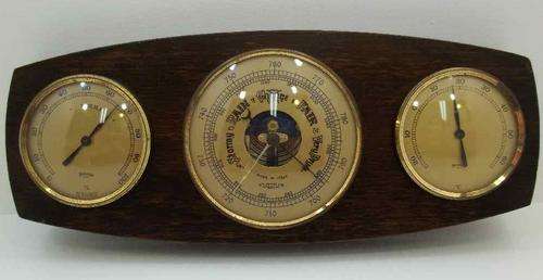 Small Vintage Forcast, Made In Italy Barometer/Hygrometer/Thermometer Set ~ 30cm/12,5cm