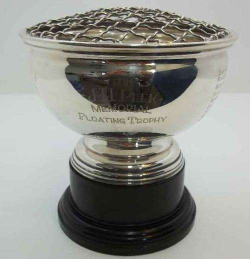 Interesting ~ The JH Peek Memorial Floating Trophy ~ Engraved & Silver Plated ~ Height 17cm