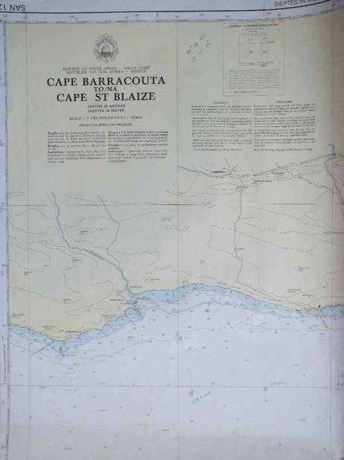 Cape Barracouta To Cape St Blaize Nautical Map - 100cm/69cm