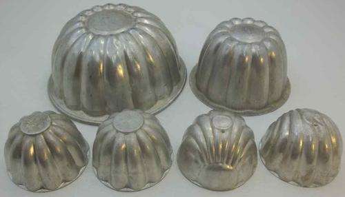 Beautiful Lot Of 6X Vintage  Metal Jelly Molds - Good Condition!