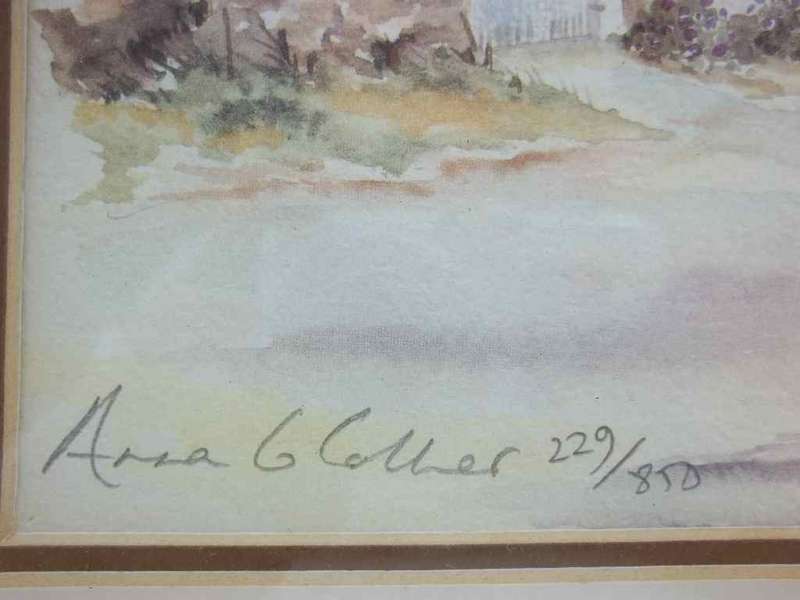 Anne G Collier Lithographic Reproduction 229/850 + Certificate Of Authenticity Framed Behind Glass