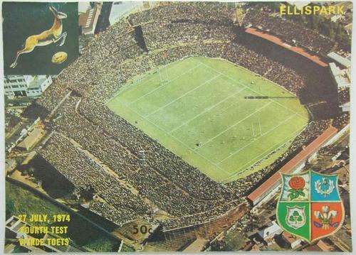 South Africa vs British Isles, Fourth Rugby Union Test Match, 27 July 1974, Ellis Park, Johannesburg Program
