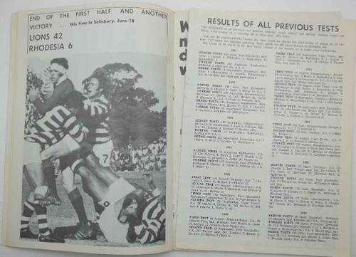 South Africa vs British Isles, Fourth Rugby Union Test Match, 27 July 1974, Ellis Park, Johannesburg Program