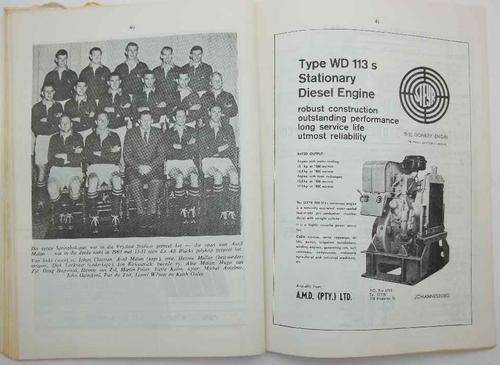 France vs South Africa 12 June 1971, Free State Stadium Official Programme