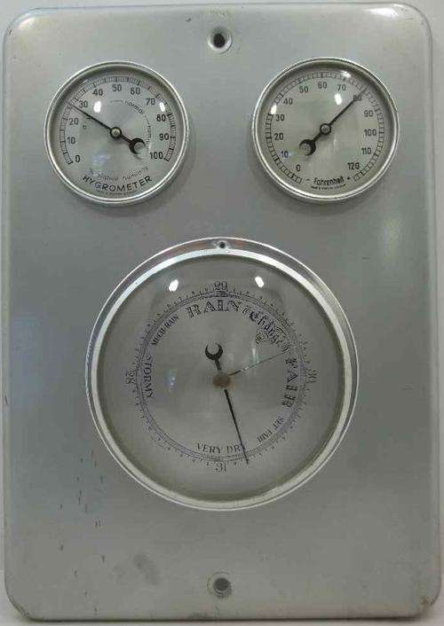 Barometer/Hygrometer/Thermometer - Metal Casing - 22cm/31cm
