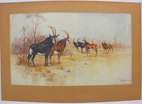 Attractive Ray Holing "Painted Over" Print - 42cm/24cm
