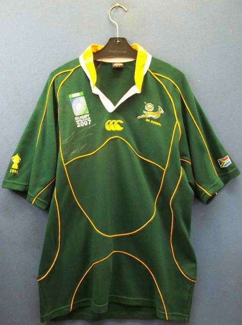 Unusual!!! Limited Edition 2007 Rugby World Cup Jersey Autographed By Francois Pienaar