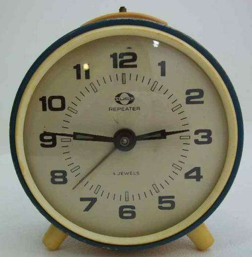 Kuco Repeater 4 Jewels Alarm Clock, Made In The USSR ~ Works Perfectly ~ 10cm/9,5cm/4,5cm