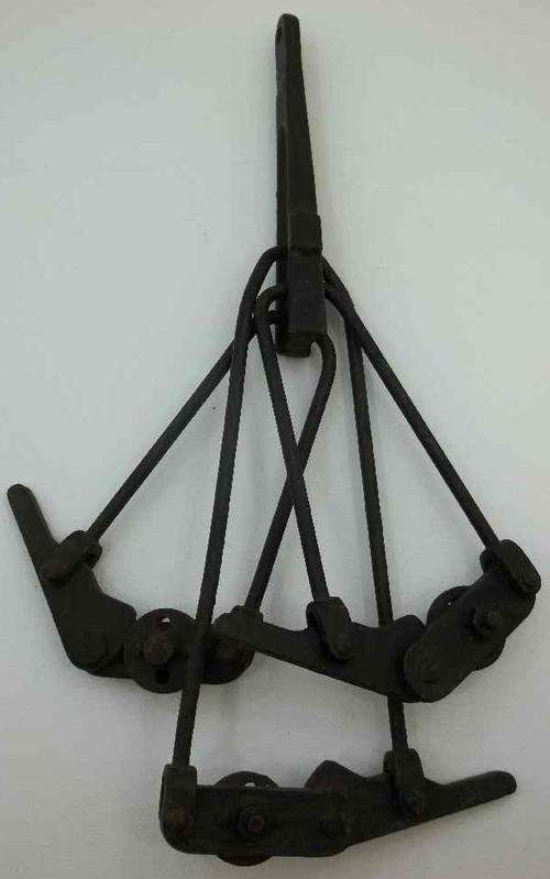 Old Metal Tool - 3 Moving Parts - Length 40cm
