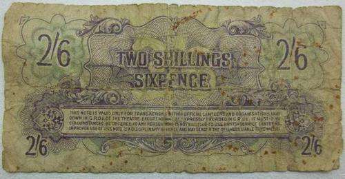 British Armed Forces Special Voucher Two Shillings Sixpence