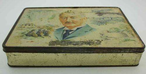 Cecil Rhodes Exhibition 1853-1953 Centenary Tin - 25,5cm/17,5cm/4,5cm