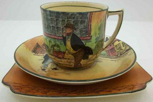 c1930's D5175 Royal Doulton Dickens Ware Trio -Bill Sykes, Cap'n Cuttle, Mr Pickwick ~ An Investment