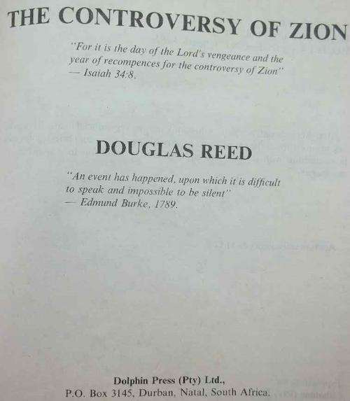 The Controversy Of Zion - Douglas Reed - Dolphin Press, 1978