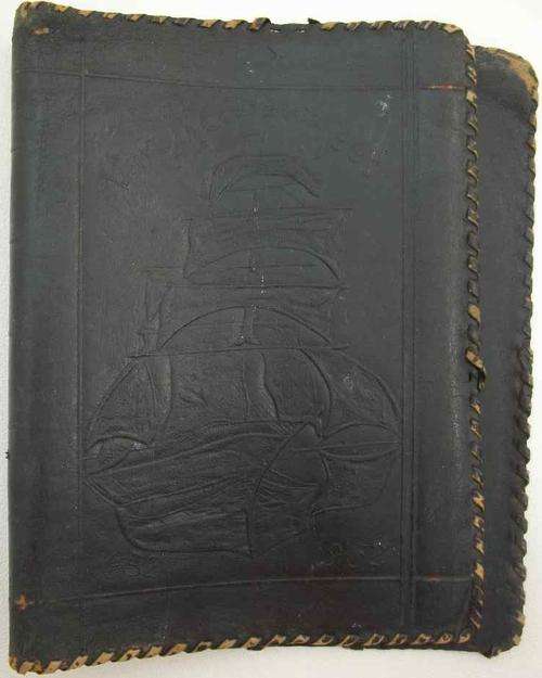 Old Commemorative  Van Riebeeck 1952 Leather Bible Cover - Closed 16cm/20cm