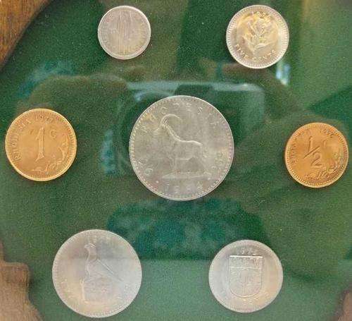 Attractive Collection Of Rhodesia Coins Framed Behind Glass - Total Size 21cm/21cm