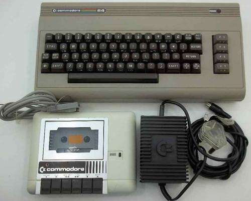 Vintage Commodore 64 Computer With Power Supply & Tape Player - See Ad