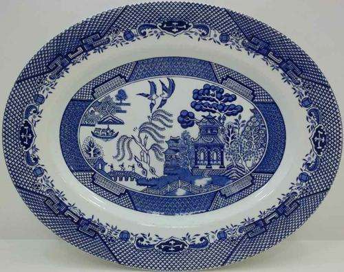 Willow Pattern Oval Serving Platter, Barrats Of Staffordshire - 30cm/24cm - Perfect Condition!