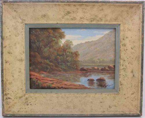 Popular South African Artist, F Wort- Framed Oil On Canvas"Olifants Rivier 1947"- Frame Size 47/39cm