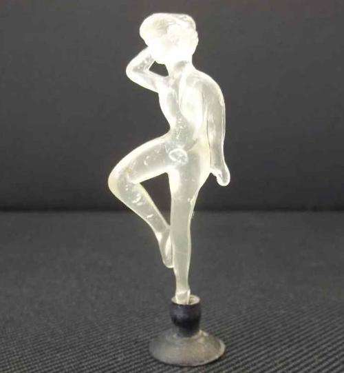 Miniature Perspex Art Deco Style Lady On A Suction Cup - Height 8cm