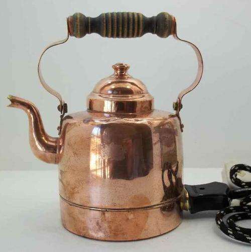 STUNNING VINTAGE COPPER SWEDISH OY PELTITEOS HELSINKI ELECTRIC KETTLE- WORKING!
