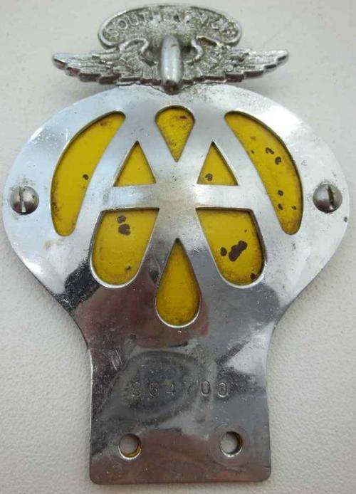 Old South Africa AA Badge With Serial Number