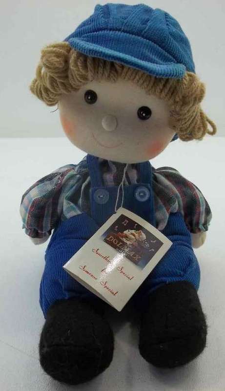 Vintage c1980's Dolmax Moving Wind-Up Musical Doll, Plays "I'd Like To Teach The World to Sing"