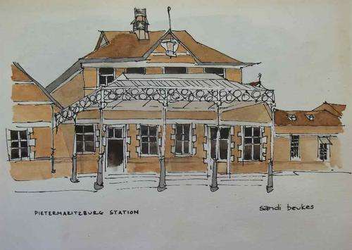 4X Sandi Beukes "Pietermarizburg" Watercolours, Each Measure 19cm/14cm