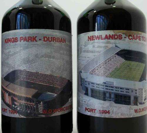Collectible Wine!!! Rugby Stadiums 1994 Port W O Worcester/W O Olifantsriver (Kings Park - Durban; Danie Craven - Stellenbosch; Newlands - Capetown; Boet Erasmus - Port Elizabeth)
