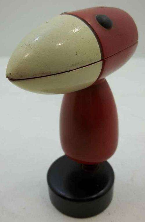 Vintage Wooden Sewing Bird On A Spring Base, EMC - 13cm/8cm/5cm