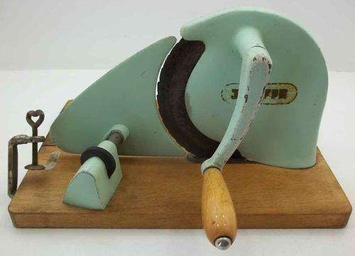 Retro German Made Jupiter Bread/Meat Slicer With Foldable Base - 32,5cm/23cm/18cm