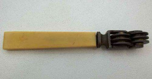 Vintage Faux Bone-Handled Knife Sharpener - Length 15cm