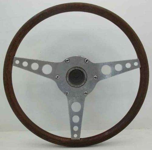 Vintage Wooden Handled Car Steering Wheel - Diameter 36,5cm