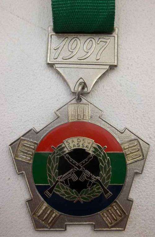 1997 Silver Coloured & Enamel SADSV/SASSA Shooting Medal - Diameter 5cm