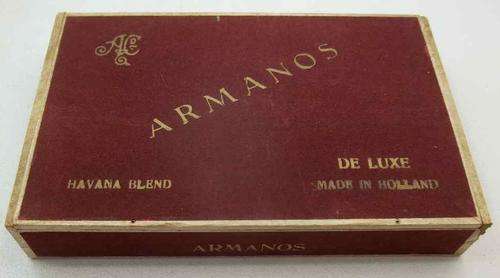 Armanos Havana Blend De Luxe, Holland Wooden Cigar Box - 21cm/13cm/3cm
