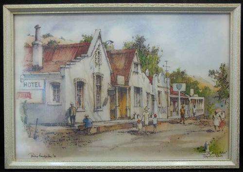 Philip Bawcombe Print Framed Behind Glass "The Royal Hotel, Pilgrim's Rest" - 32cm/22cm