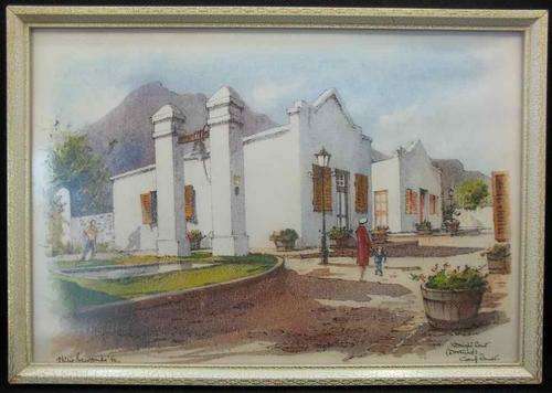 Philip Bawcombe Print Framed Behind Glass "Straight Court (Drostyhof) Graaff-Reinet" - 32cm/22cm