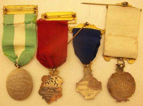 Sons Of England Society, South Africa, Charles Dickens Lodge Medal Set  +/- 100g Silver, 1950's - "Presented To Wor. Bro. H.J. Jenner"
