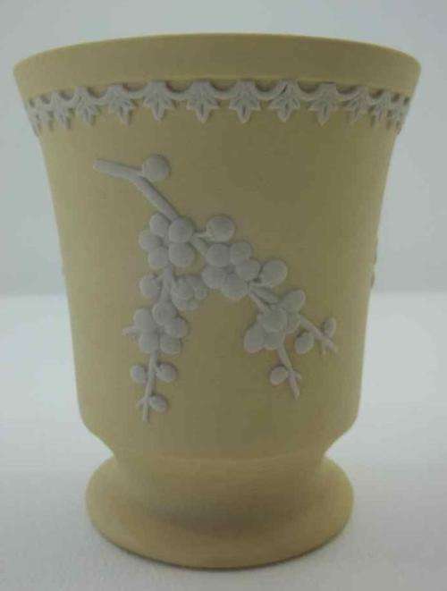 Wedgewood Jasper Ware Yellow Vase - 10cm/9cm, No 78