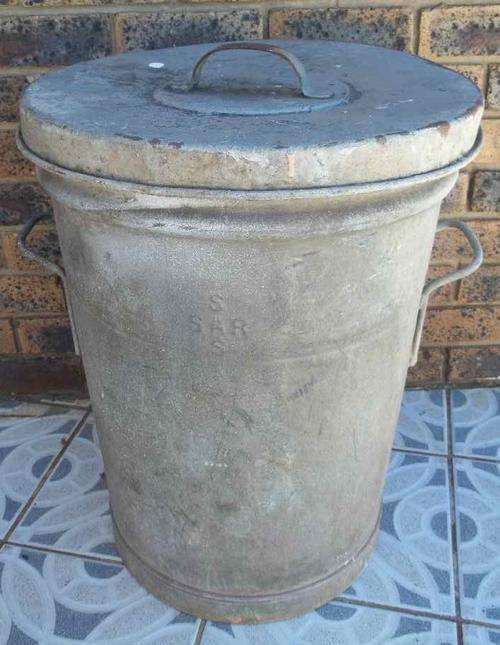 Old Metal South African Railways SAS/SAR Dustbin