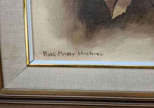 Original Large Rose Mary Hacking Floral Painting - Frame Size 54/79cm Picture 34/60cm