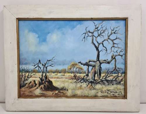 Willie Strydom Oil Painting - Total Size Including Frame - 43cm/34cm