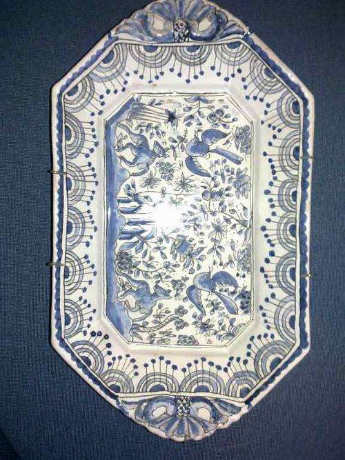 Berrados Rectangular Blue & White Dish