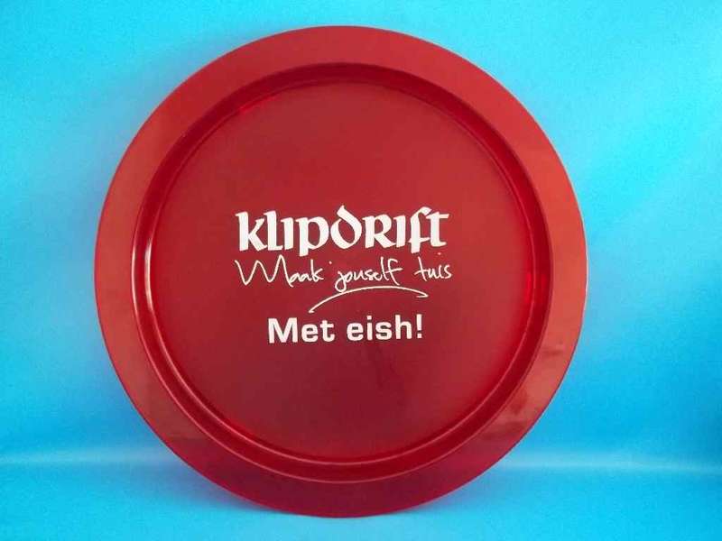Klipdrift "Met Eish!" - Attractive Plastic Drinks Tray - Diameter 36cm