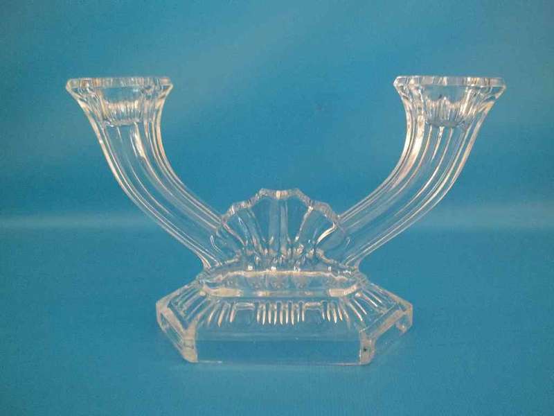 Unusual Glass Candle Holder - 18cm/11cm