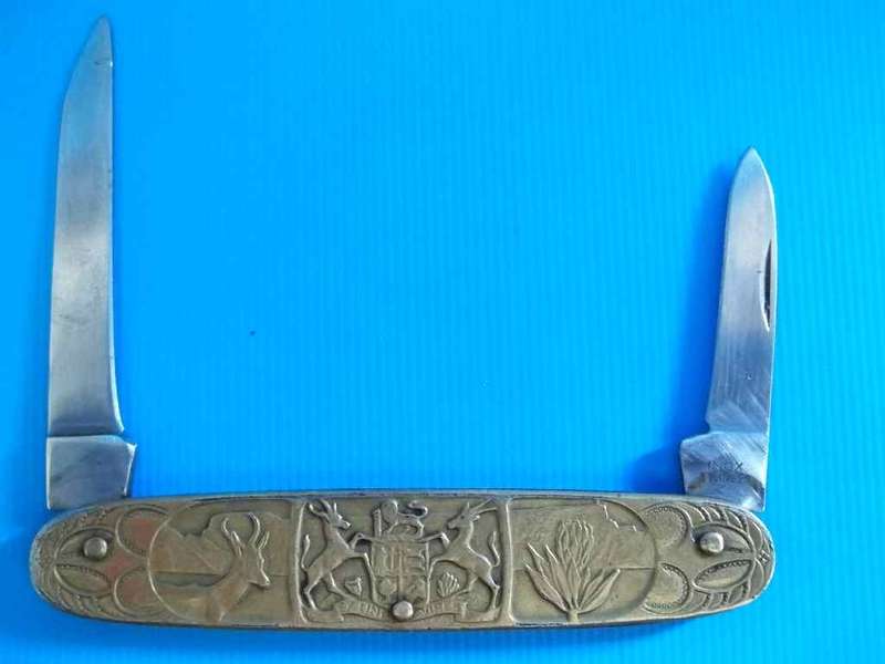 EXCEPTIONAL POCKET KNIFE!!! "Ex Unitate Vires/Johan Van Riebeeck, 1652-1952" Inox Solingen, Germany