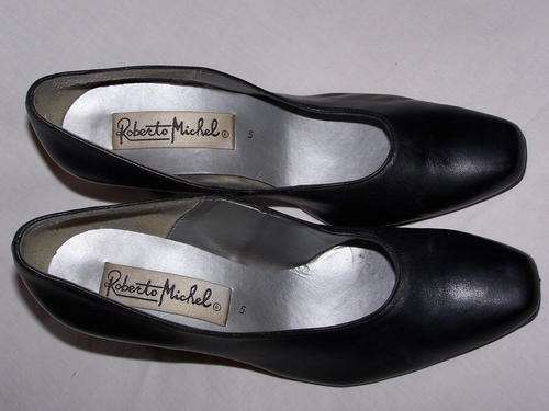 Roberto Michel Black Leather Shoes, Size 5