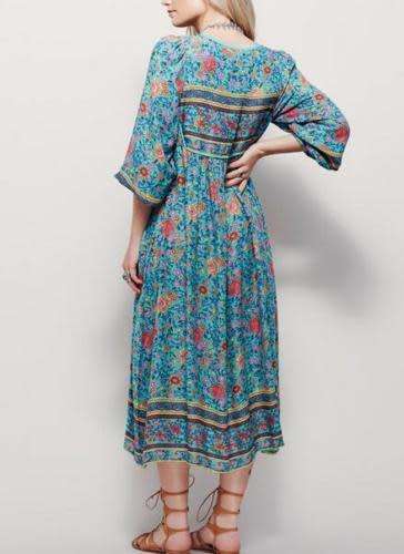 Womens V Neck Floral Bohemia Summer Beach Irregular Dress Casual Plus Size XXL