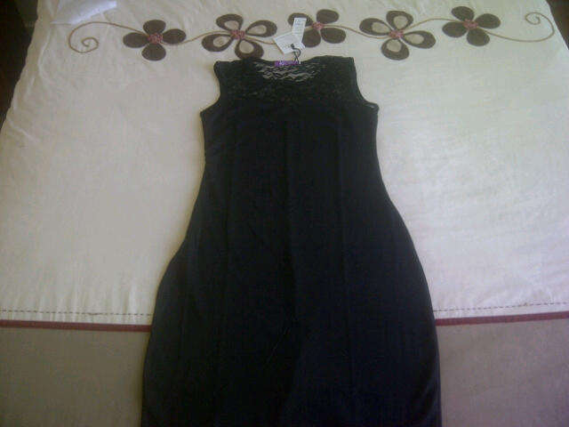 Smart ***Stunning Great Quality Ladies Black Dress with Lace Top & Belt*** XL ONLY***BRAND N